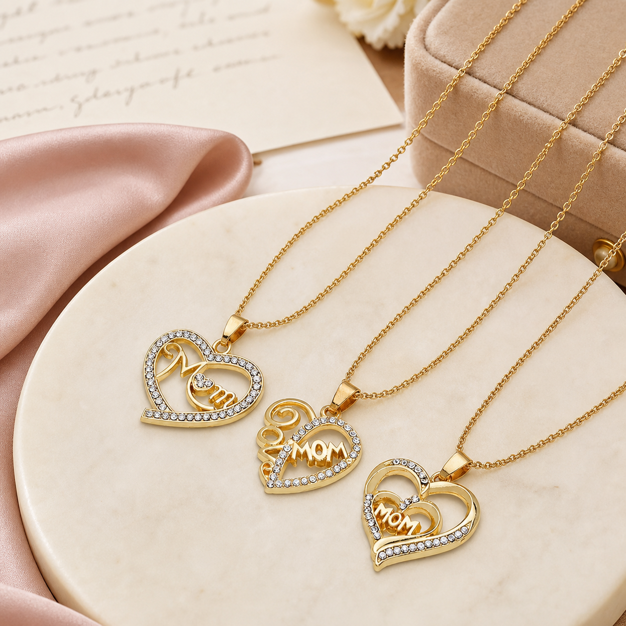 Mother's Day Mom Heart Shape With Diamond Letter – Gifts for Her — Ring Idea lifestyle editorial