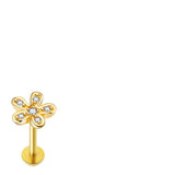 Zircon Little Flower Women's Ear Bone Stud Screw Human – Gifts for Her — 6
