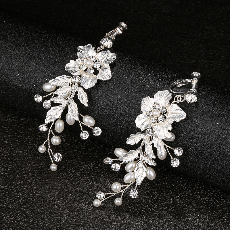 Bridal Earrings Flower Beads Without Piercing – Useful Gifts — 1