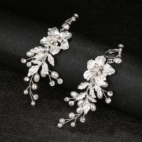 Bridal Earrings Flower Beads Without Piercing – Useful Gifts — 1