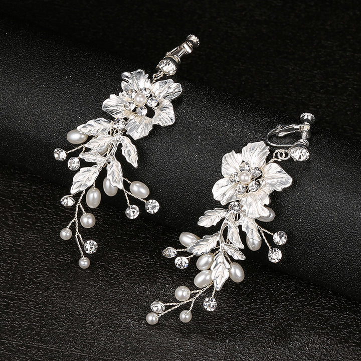 Bridal Earrings Flower Beads Without Piercing – Useful Gifts — 1