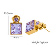 Elegant High Sense Inlaid Zircon Square Women's Ear – Gifts for Her — 11