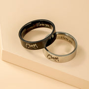 Stainless Steel Cartoon I Love You Letter Ring – Gifts for Couples — 1