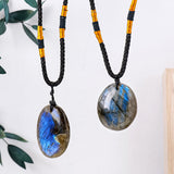 Labradorite Rough Stone Pendant Necklace Pendant – Jewelry Gift Ideas — 7