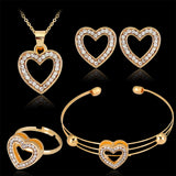 Jewelry Set Peach Heart Rhinestone Earrings Love – Jewelry Gift Ideas — 3