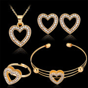 Jewelry Set Peach Heart Rhinestone Earrings Love – Jewelry Gift Ideas — 3