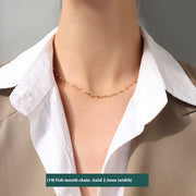 Female Titanium Steel Plated 18K Clavicle Chain – Jewelry Gift Ideas — 15