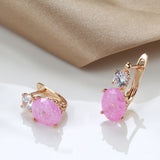 Rose Gold Ear Ring Zircon Sweet Peach – Holiday Gift Ideas — 1