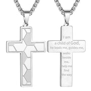 Men's Stainless Steel Lettering Cross Necklace – Jewelry Gift Ideas — 2