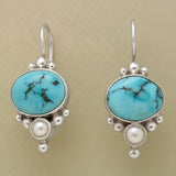 Vintage Round Turquoise Pendant Earrings – Jewelry Gift Ideas — 1