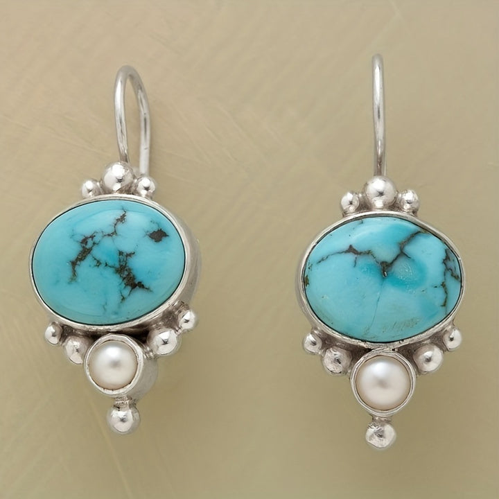 Vintage Round Turquoise Pendant Earrings – Jewelry Gift Ideas — 1