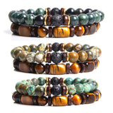Natural Stone Men's Tiger's Eye Bead Double Layer – Jewelry Gift Ideas — 6
