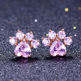 Fashion Cat Footprints Crystal Earrings For Women – Stylish Gifts — 1