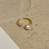 Butterfly Pearl Drop Glaze Opening Ring Female – Gifts for Her — 10