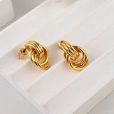 Simple Spiral Bends And Hitches Stud Earrings – Birthday Gifts — 3