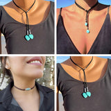 Turquoise Double Layer Flanelle Rope Necklace – Jewelry Gift Ideas — 5
