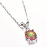 Fashion Frosty Oval Opal Necklace With A White – Jewelry Gift Ideas — 2