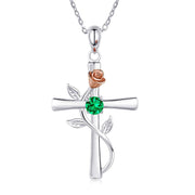 Rose Cross Necklace With Rhinestone Fashion – Jewelry Gift Ideas — 13