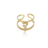 French Niche Design Double Line Pattern Opening Ring – Everyday Gifts — 5