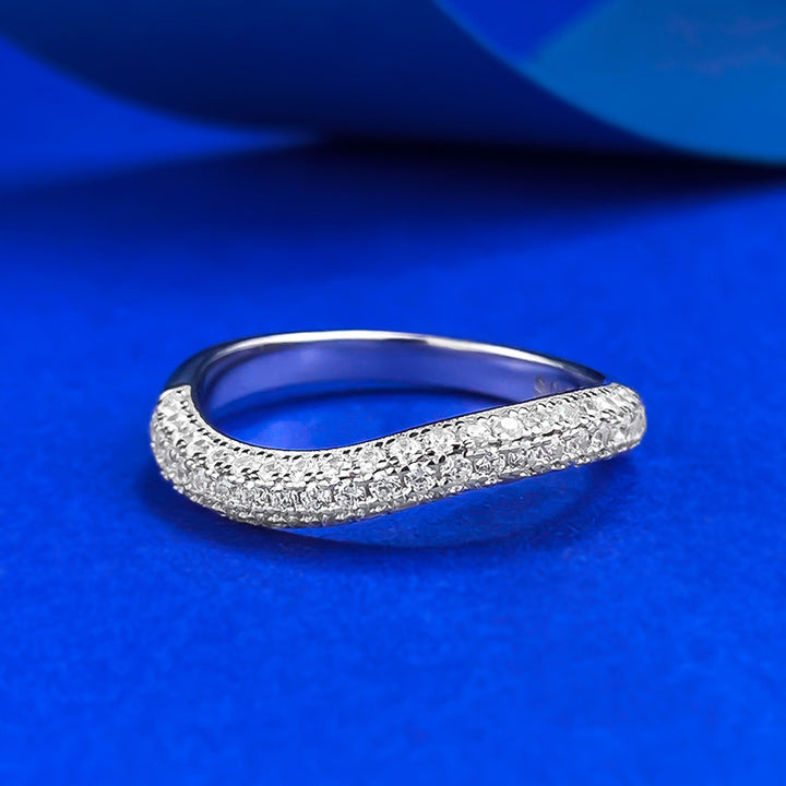 Inlaid Half Diamond Line Stackable Ring – Everyday Gifts — 1