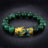Fashion Pixiu Dry Green Sand Gold Jade Bracelet – Stylish Gifts — 1