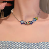 Colorful Glazed Daisy Small Flower Pearl Necklace – Jewelry Gift Ideas — 2