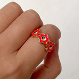Women's Alloy Drip Oil Color Flower Bagua Ring – Gifts for Her — 4