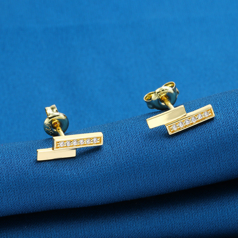Geometric Zircon Anti Allergy Earrings – Birthday Gifts — 1