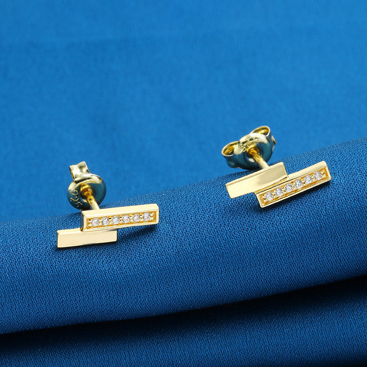 Geometric Zircon Anti Allergy Earrings – Birthday Gifts — 1