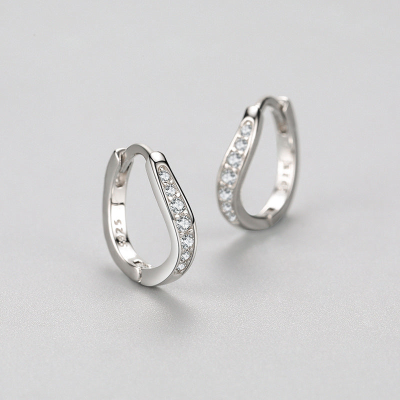 S925 Sterling Silver Simple Diamond Earrings Women's – Gifts for Her — 1
