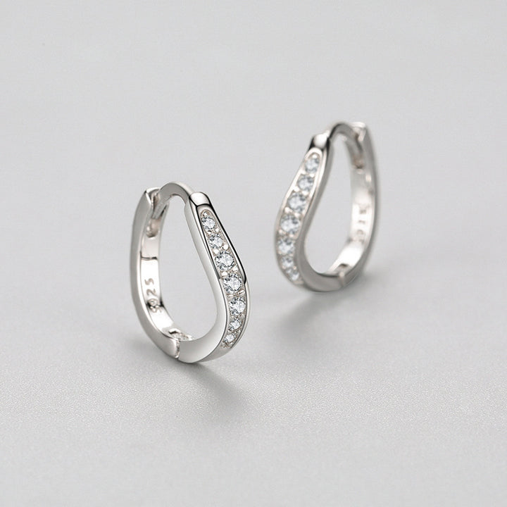 S925 Sterling Silver Simple Diamond Earrings Women's – Gifts for Her — 1
