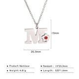 Flower Rhinestone-encrusted 26 Letter Necklace – Jewelry Gift Ideas — 7