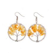 Hand Wrapped Curved Natural Gravel Colorful Earrings – Stylish Gifts — 10