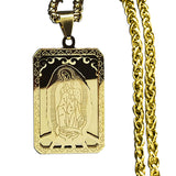 Retro Square Stainless Steel Gold Medal Necklace – Jewelry Gift Ideas — 9