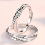 Women's Sterling Silver Couple Ring – Gifts for Her — 7