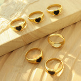 Women's Black Love Niche Design Ring – Gifts for Her — 5