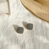925 Silver Needle Square Simple Color Stud Earrings – Gifts for Her — 5