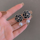 Vintage Elegant Camellia Flower Earrings Female – Gifts for Her — 7