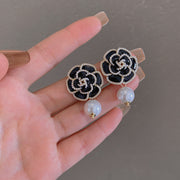 Vintage Elegant Camellia Flower Earrings Female – Gifts for Her — 7