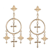 Cross Tassel Earrings Ornament European Version Retro – Stylish Gifts — 4