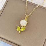 Women's Laser Gardenia Pendant Necklace – Jewelry Gift Ideas — 1
