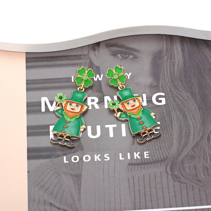 Irish Carnival Green Elf Earrings – Unique Gift Ideas — 1