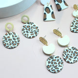 Women's Delicate Metal Panel Clay Earrings – Gifts for Her — 5