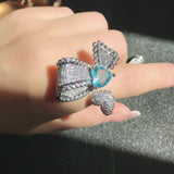 Asymmetrical Design Ring Micro - Studded Zirconium – Gifts for Her — 5