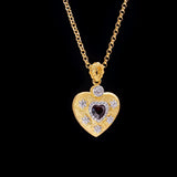 Brushed Heart S925 Silver Gold Plated Garnet – Jewelry Gift Ideas — 1