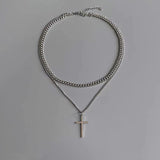 Titanium Steel Double Layer Cross Necklace Cuban – Jewelry Gift Ideas — 10