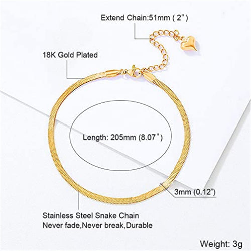 3mm Copper Gold Plated Snake Chain Peach Heart – Unique Gift Ideas — 2
