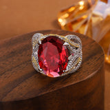 Fashionable Simple Elegant Inlaid Ruby Full Diamond – Beauty Gifts — 5