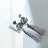 Women's Geometric Clay Black Gold Foil Earrings – Gifts for Her — 7