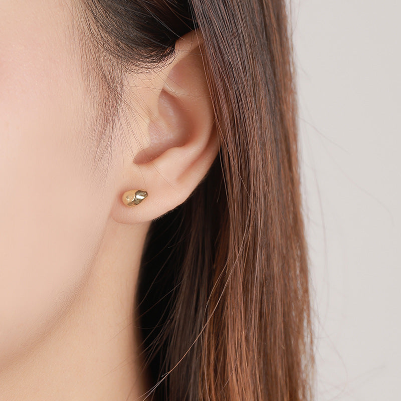 Women's Sterling Silver Irregular Gold Peas Earrings – Gifts for Her — 1